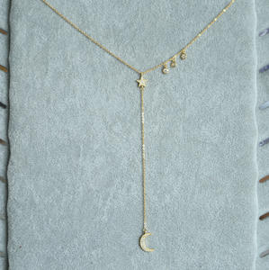 Collar de Cadena Larga con Colgante de Luna y Estrella con Micro Pavé de Circonitas de Alta Calidad <span class=keywords><strong>2026</strong></span> - Product Image 6