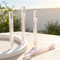 Tube de brillant à lèvres transparent vide de 4,5 ml, flacon long transparent pour huile à lèvres avec applicateur, emballage cosmétique personnalisé pour brillant à lèvres