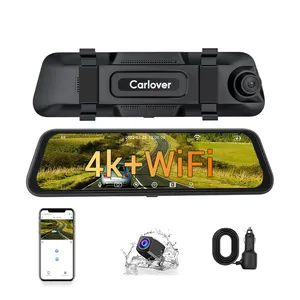 4K 2 Lens Car Mirror Dual Camera WIFI Night Vision DVR Dash Cam Front And Rear View Dashcam Wifi