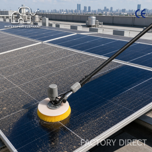 Machine de nettoyage de panneaux solaires électriques portative WSE-G02, brosse rotative alimentée par l'eau, <span class=keywords><strong>moteur</strong></span> 85W/175W max, largeur de nettoyage 32cm, 8-10 - Product Image 1