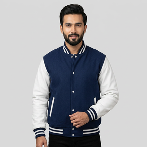 Blouson universitaire matelassé en cuir et laine bordeaux XXL personnalisé 2024 avec capuche, style baseball, pour l'hiver, idéal pour l'école et le collège - Product Image 1