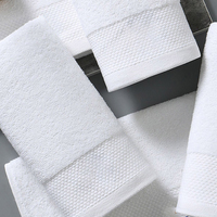 Serviette de bain en coton mélangé poly 21 fils, blanche, brodée sur mesure, pour hôtel et spa, vente en gros