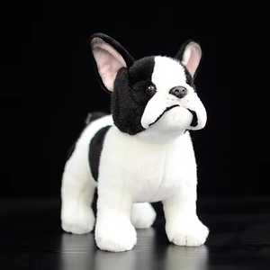 Yumuşak dolması gerçek hayat fransız Bulldog peluş oyuncak sevimli gerçekçi köpek dolması peluş oyuncak köpek - Product Image 3