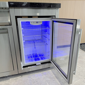 Mueble de Almacenamiento de Acero Inoxidable, Gabinete Metálico para Cocina, Juego de Barbacoa para Exteriores con Refrigerador de Vino para Fiestas <span class=keywords><strong>en</strong></span> Zonas de Aficionados al Fútbol - Product Image 5