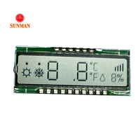 LCD COB Reflektif 5 Digit Segmen Positif TN 3.0V Tampilan Suhu Kelembaban SML05144