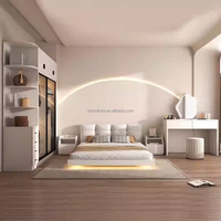 Juegos de Muebles para Dormitorio de Hotel y Apartamento, Económicos, Ecológicos y Duraderos, Armario de Madera Maciza, Mesitas de Noche, Tocador, Diseño Moderno
