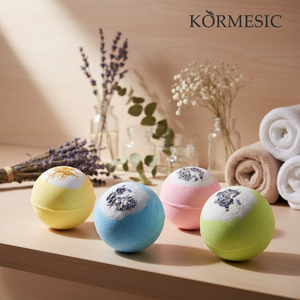 KORMESIC - Set de Bombas de Baño con Fragancia Vegetal de Marca Privada OEM, Bolas de Sal de Baño con Flores Secas, Fragancia Duradera, Burbujas de Lujo - Product Image 1