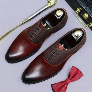 Zapatos Formales de Cuero Genuino para Hombre, con Punta en Pico, Estilo Vintage, de Gamuza y Piel de Vacuno, con Cordones, Ligeros, Transpirables y Antideslizantes - Product Image 4