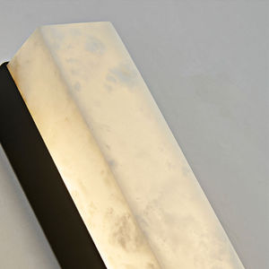 JYLIGHTING Slim Backlit Rectangular Spanish Natural <strong>Alabaster</strong> <strong>Column</strong> Brushed Brass Fairmont Hotel Corridor Wall Sconce <strong>Light</strong> - Product Image 3