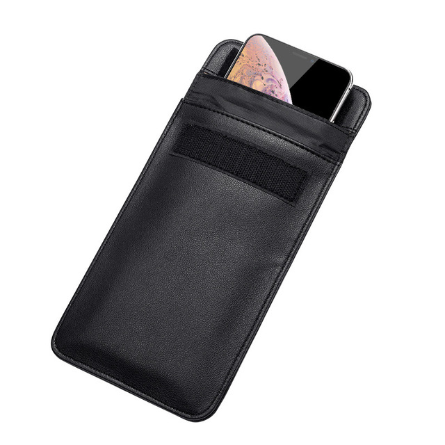 Custom Anti-Theft Fashion Water-proof RFID Blocked Sealed PU Leather Phone Case Faraday Pouch Key Wallet for Closure Custom