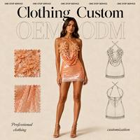 Robe courte à manches longues chic et tendance de haute qualité personnalisée pour femmes