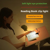 Lampe de lecture LED à piles AA ou câble USB, protection des yeux, à clipser, noire, mini 9 LED, 1,8 Watt, pour salon