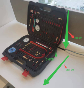 Kit de test de <span class=keywords><strong>compression</strong></span> et de détection de fuites 46 pièces avec jauge double jusqu'à 50 bars, idéal pour les moteurs <span class=keywords><strong>diesel</strong></span> HDI TDCi - Product Image 3