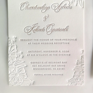 Invitación <span class=keywords><strong>de</strong></span> Boda Elegante y Minimalista con Grabado en Relieve, Impresa con Letterpress, para Ceremonia <span class=keywords><strong>de</strong></span> Boda Sencilla, Despedida <span class=keywords><strong>de</strong></span> Soltera, Fiesta <span class=keywords><strong>de</strong></span> Compromiso o Evento - Product Image 3