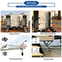 Remorque Sanitaire Mobile 4 Cabines avec Double Essieu, Évier et Miroir pour Festivals, Parcs, Mariages et Chantiers