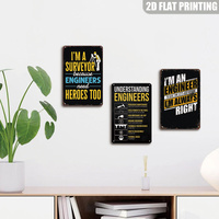Letrero Metálico de Topógrafo: Soy Topógrafo Porque Los Ingenieros También Necesitan Héroes, Decoración de Pared para Oficina y Taller