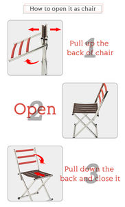 2-in-1 Tragbarer Klappstuhl aus Edelstahl und Nylon, Leichter Gartenstuhl, Campingstuhl, Outdoor-Klappstuhl für Veranstaltungen und Picknicks - Product Image 4