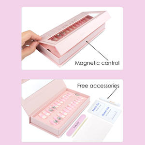 Nailway caja <span class=keywords><strong>de</strong></span> embalaje personalizada <span class=keywords><strong>de</strong></span> alta calidad 24 piezas ABS ataúd largo cuadrado falso calidad acrílico Prensa en <span class=keywords><strong>uñas</strong></span> al por mayor - Product Image 3