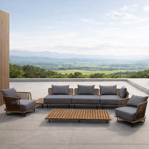 Ensemble de canapés d'extérieur en rotin PE tressé, mobilier de <span class=keywords><strong>jardin</strong></span> en aluminium pour projets hôteliers et villas - Product Image 1