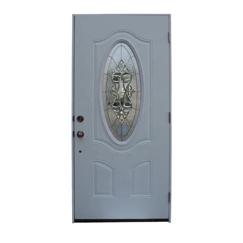 Fangda best price entry door glass inserts exterior door with glass