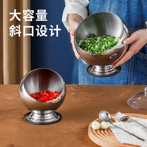 Bol incliné en acier inoxydable pour condiments et sauces, idéal pour les buffets d'hôtel et l'usage domestique - Product Image 5