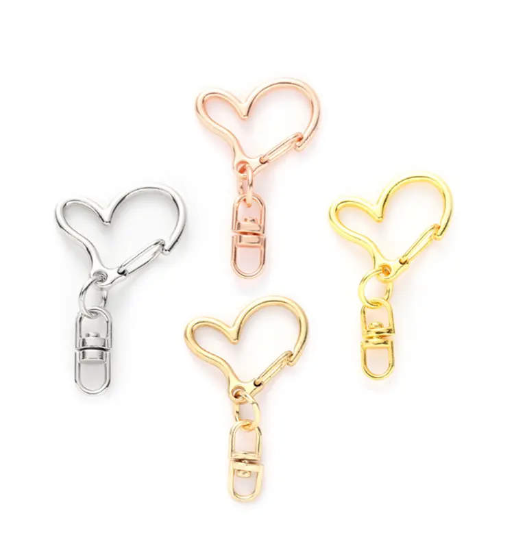 Cheap Heart Shape Key Ring Clasp Keychain Holder Hook for DIY Keychain Clips