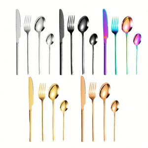 Un large choix de couleurs et de spécifications Ensemble de couverts de luxe en acier inoxydable doré - Product Image 2