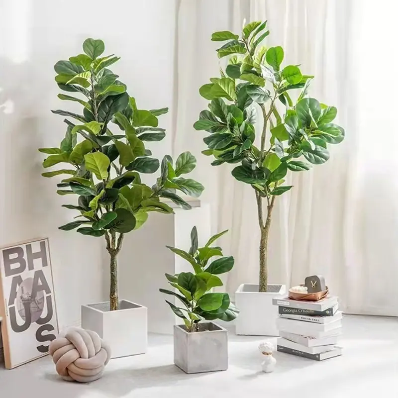 Decorazione della casa foglia di violino albero di fico bonsai pianta in vaso artificiale albero di banyan