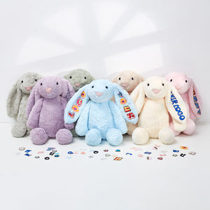 25cm New Hot Sale Langohr Ostern Plüsch Kaninchen Unterstützung Benutzer definierte Brief aufkleber Benutzer definierte LOGO mit Stickerei Alphabet Patch - Product Image 2