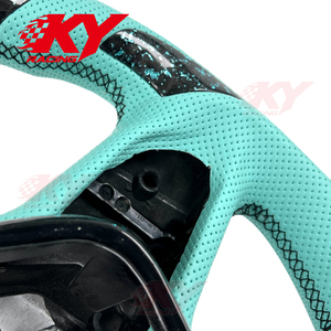 Volant personnalisé en cuir bleu Tiffany et fibre de carbone forgée pour Infiniti Q50 Q60 Q50S QX50 QX50S QX55 Q60S - Product Image 3