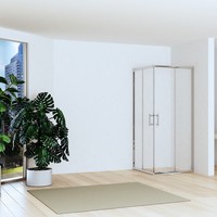 Cabine de douche d'angle moderne CHIARA EDGE-R Kamalu 90x90 hauteur réduite 170cm verre clair 6mm avec cadre en aluminium