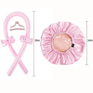 Ensemble de 4 rouleaux à cheveux en soie, masque de sommeil, outil de coiffage sans chaleur pour les cheveux et les soins de la peau - Product Image 2