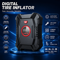 12V DC ABS Material Car Tire Inflator Digital Air Compressor with Auto Shut Off LED Display CE Certified for Car SUV Motorcycle
