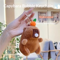 Porte-clés en peluche Capybara souffleur de bulles avec son, décoration de voiture, pendentif mignon unisexe, rembourrage en coton PP, à partir de 14 ans