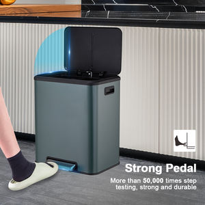 <span class=keywords><strong>Poubelle</strong></span> <span class=keywords><strong>de</strong></span> <span class=keywords><strong>tri</strong></span> en acier inoxydable, <span class=keywords><strong>2</strong></span> <span class=keywords><strong>compartiments</strong></span>, pédale <span class=keywords><strong>de</strong></span> cuisine intérieure, <span class=keywords><strong>poubelle</strong></span> <span class=keywords><strong>de</strong></span> recyclage, 30 litres - Product Image 2