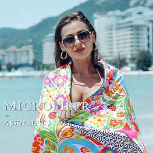 Microfiber Fast Drying Large Sand Free Swimming Pool Camping Picnic Yoga Gym Sports Terry Beach Towel - Product Image 1