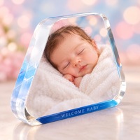 Neelpure 196715 Cadre photo personnalisé en cristal K9 en forme de nuage pour nouveau-né, 1er anniversaire, 100 jours - Cadeau souvenir imprimé UV DIY