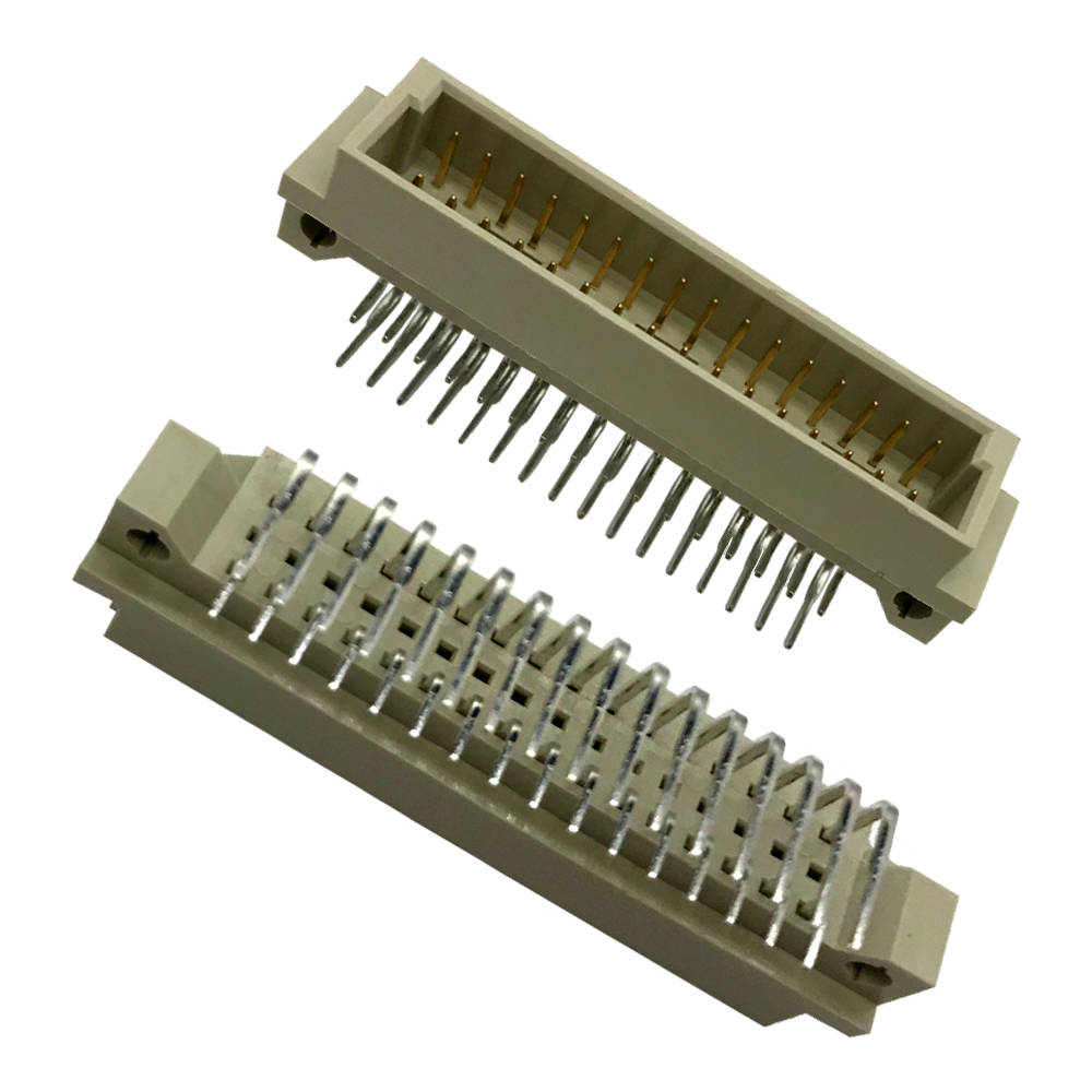 Соединитель платы-платы, DIN41612, прямоугольный, 32 контакта, 3 ряда, пустой B ряд, штекер