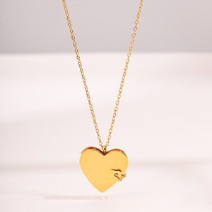 Collar Clásico de Acero Inoxidable con Colgante de Corazón, Collar Unisex, Regalo para Enamorados, Hija, Mamá, Abuela - Product Image 4