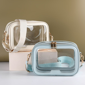 <b>Makeup</b> Bag Custom Logo Leather Travel <b>Makeup</b> Bag Cute Cosmetic Organizer Pouch for Travel Clear <b>Makeup</b> Bag for Women - Product Image 1