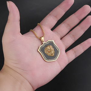 Fashion High Quality Stainless Steel Gold lion Head Pendant Jewelry lion Medallion Necklace Hip Hop Jewelry Pendants - Product Image 3