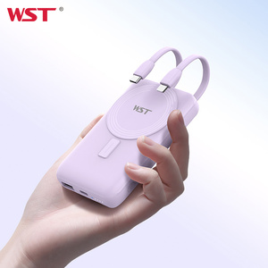 WST Banca centale แบตเตอรี่สำรองพร้อมขาตั้งขนาดเล็กแม่เหล็ก10000mah ไร้สายชาร์จเร็<span class=keywords><strong>ว</strong></span> - Product Image 1
