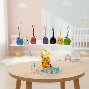 Jinying OEM Mini Backpack Pretend Play Toys Mystery Take Care Cute Cat Pet House Play Set Toys Keychain With <b>Bell</b> Promotion Gift - Product Image 3
