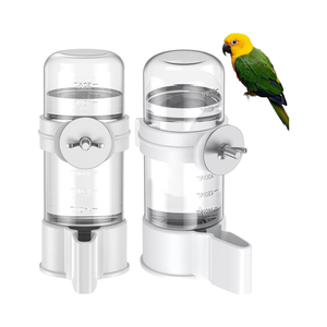 Fontaine à eau carrée classique en plastique écologique pour oiseaux, étanche IPX5, motif uni, 0,5 kg, pour petits perroquets, perruches, agapornis - Product Image 1