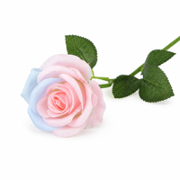 6 Roses artificielles en soie aux couleurs vibrantes, à tige unique, fleurs artificielles réalistes pour la décoration de mariage, centre de table, fête, ensembles de bricolage