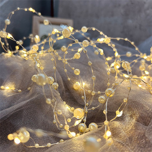 Flores de flor de perla <span class=keywords><strong>transparente</strong></span> de plástico suave para DIY LED String Navidad vacaciones jardín boda decoración luces - Product Image 2