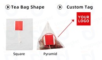 Sachets de thé pyramidaux biodégradables en PLA avec étiquette personnalisée et cordon en fibre de maïs