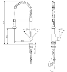 Новый дизайн, матовый черный кухонный смеситель с одной ручкой - Product Image 6