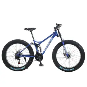Hot Sale Full Suspension 21-Speed Cruiser Bike with Fat Tires and Disc Brake System Wholesale Snow Bike Featuring Fat Tires