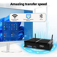 Mini PC Industrial de Bajo Consumo de 15W Sin Ventilador, I7-8550U, 8 Puertos USB, 2 Puertos LAN RJ45, 6 Puertos COM, Soporte de Montaje VESA, Compatible con Win10 y Linux